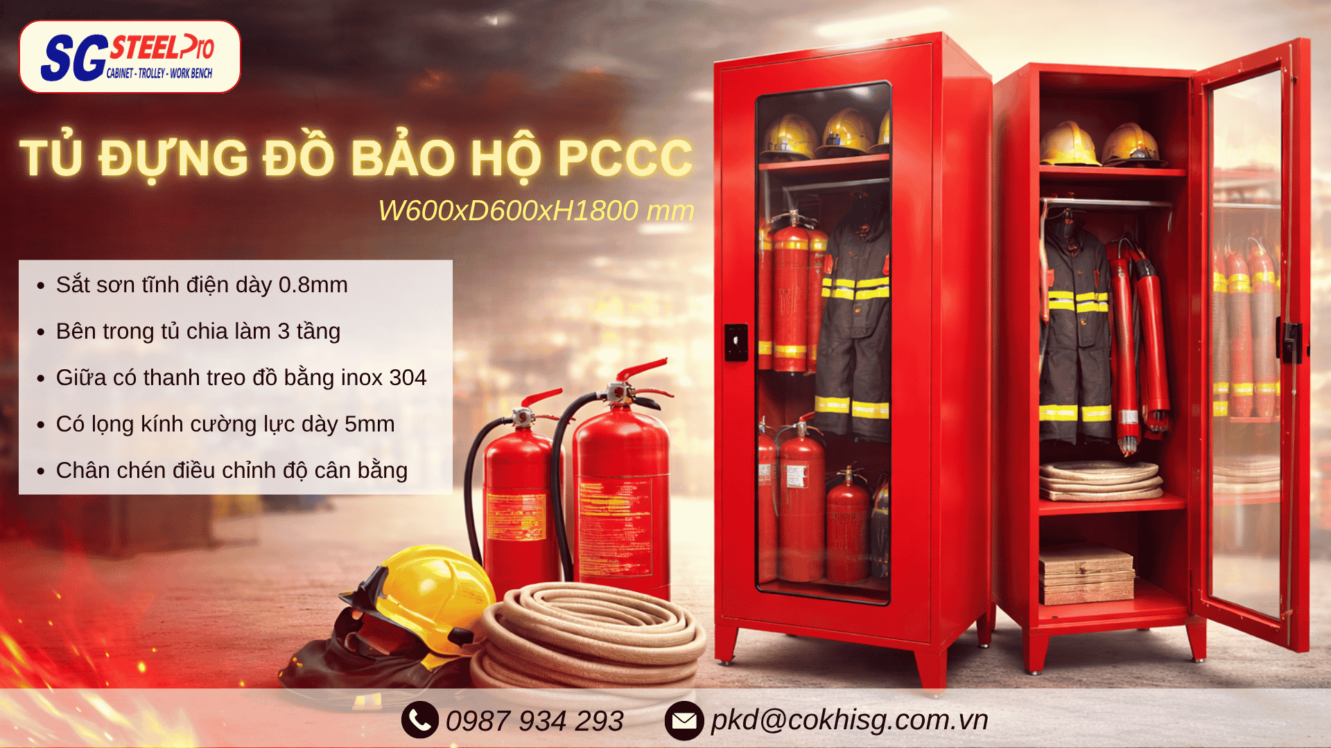Tủ Đồ Bảo Hộ Lao Động & PCCC SG SteelPro: Giải Pháp Tối Ưu An Toàn Nhà Xưởng