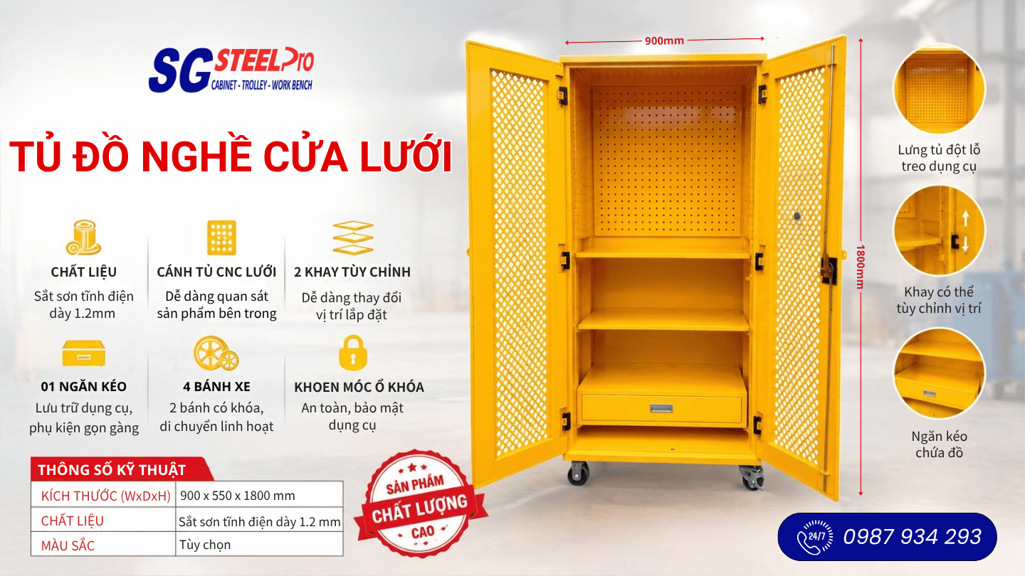 Tủ Đồ Nghề Cửa Lưới Là Gì? Ưu Điểm Và Ứng Dụng Thực Tế