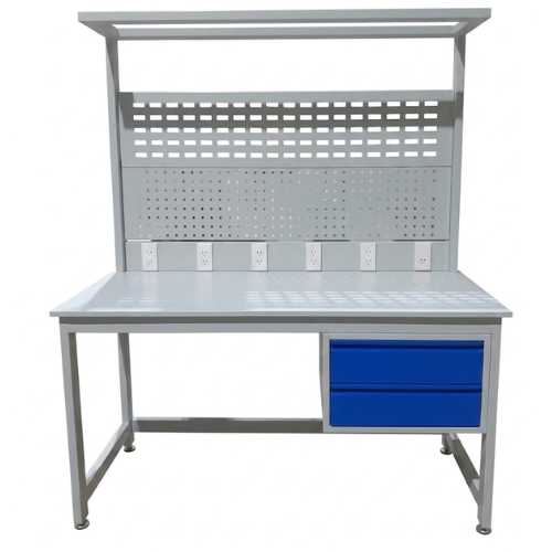 Bàn thao tác cơ khí có tủ 2 ngăn kéo và bảng treo dụng cụ CKSG-6259
