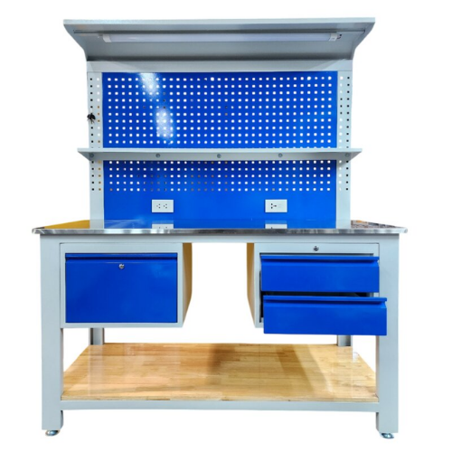 Bàn thao tác cơ khí mặt bàn inox bọc gỗ CKSG-6250