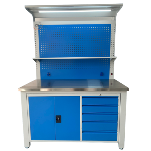 Bàn thao tác cơ khí mặt bàn inox bọc gỗ CKSG-6264
