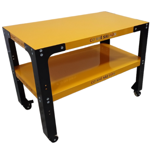 Bàn thao tác công nghiệp 2 tầng có bánh xe CKSG-6257