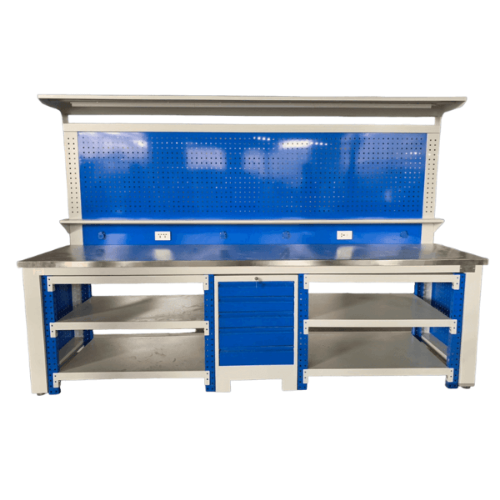 Bàn thao tác công nghiệp có tủ 5 ngăn kéo và bảng treo dụng cụ CKSG-6233