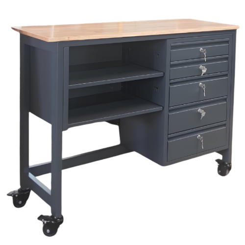 Bàn thao tác di động 5 ngăn kéo và 2 tầng kệ CKSG-6212