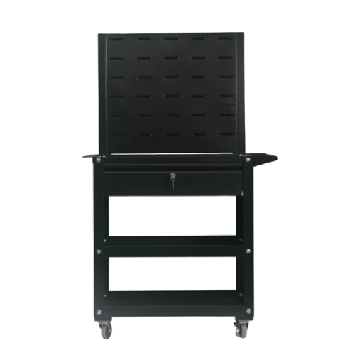 Xe đẩy đồ nghề 2 tầng có bảng treo dụng cụ và mặt bàn gỗ CKSG-8220