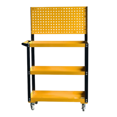Xe đẩy đồ nghề 3 tầng có bảng treo dụng cụ CKSG-8214
