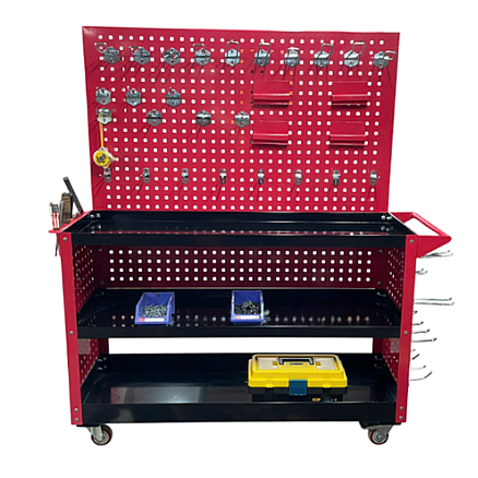 Xe đẩy đồ nghề 3 tầng có bảng treo dụng cụ CKSG-8215
