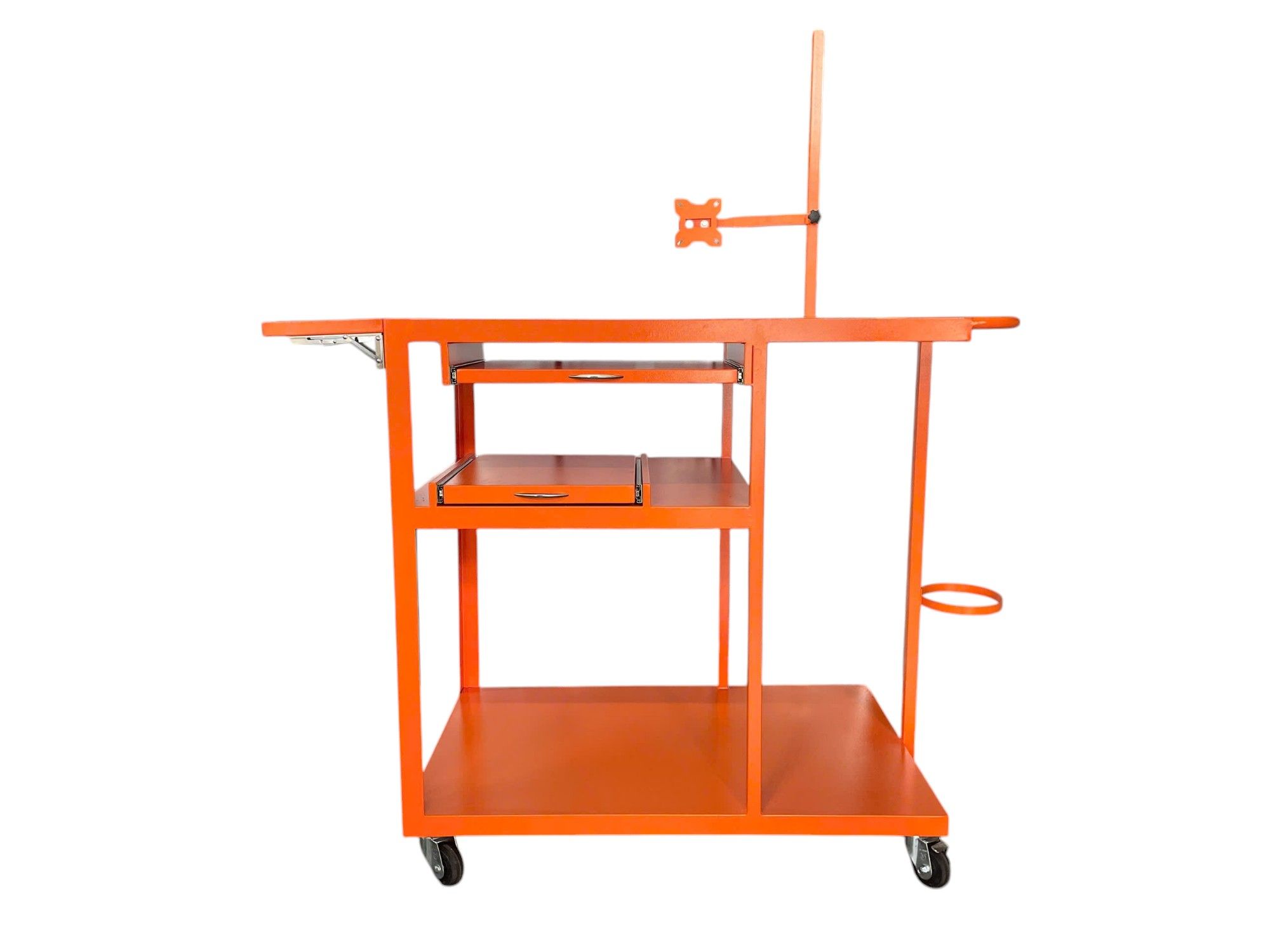 Xe đẩy đồ nghề 3 tầng có ngăn kéo máy in và bàn phím CKSG-8221