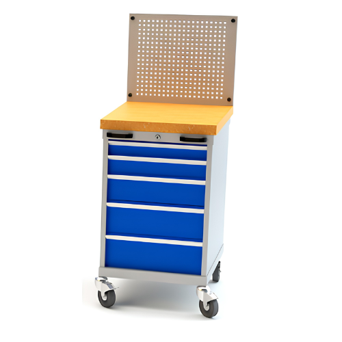Xe đẩy đồ nghề 5 ngăn kéo có giá treo dụng cụ CKSG-8240