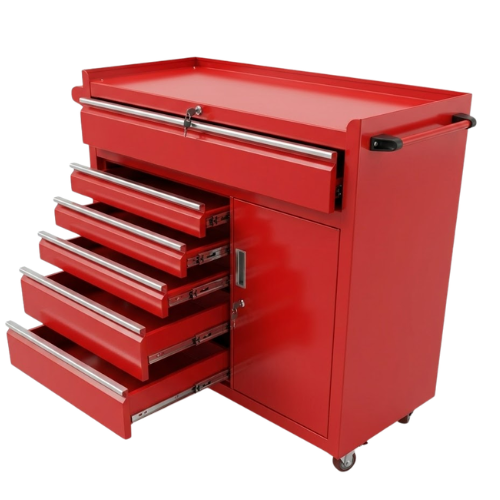 Xe đẩy đồ nghề 6 ngăn kéo 1 tủ có khóa CKSG-8210