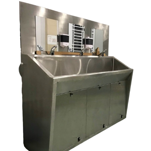 Bồn rửa tay tiệt trùng inox 304 loại 3 vòi CKSG-7140