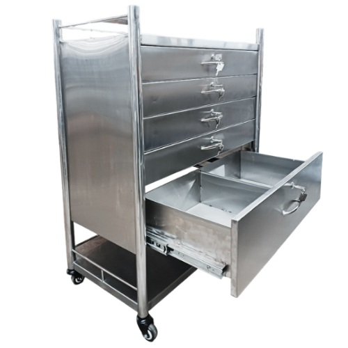 Xe đẩy inox 2 tầng 5 hộc kéo CKSG-7150