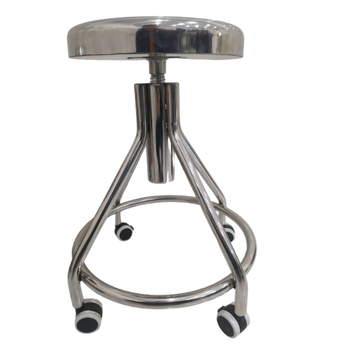 Ghế inox 304 tròn điều chỉnh chiều cao, có bánh xe CKSG-9116
